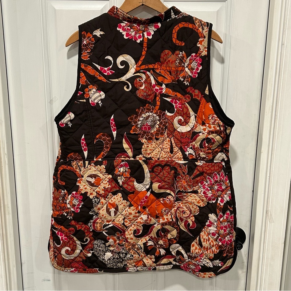 Chico's Women’s Quilted Black Puffer Vest, Floral Cottage Core, Size 2 (US 12) - Picture 5 of 8